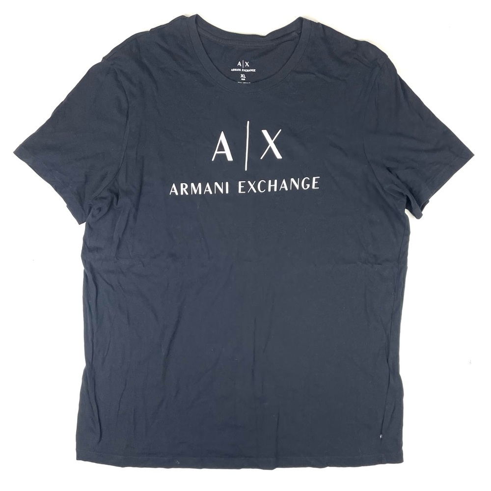 Armani Exchange Logo T Shirt Men Black Size XL Slim Fit